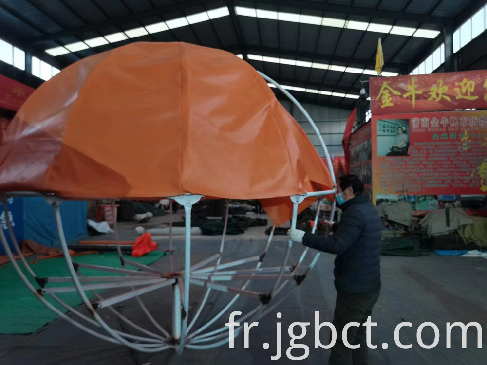 Customized processing of wind resistant spherical tents